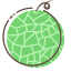 Hami Melon Icon, Hami melon,fruit,green