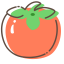 Persimmon Icon, persimmon,fruit,orange