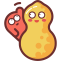 Peanut Characters Icon, food character,peanut