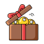 Cartoon Gift Box Icon, gift box,snack gift,cartoon food