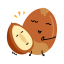 Cartoon Hazelnut Icon, cartoon,hazelnut,snack