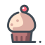 Cake with a Cherry Icon, cake,cherry,dessert
