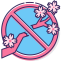 Do Not Break Tree Branches Icon, break branches,cherry blossom,prohibition