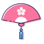Fan Icon, Japanese,cherry blossom,fan