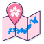 Sakura Map Icon, cherry blossom,map,travel