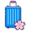 Sakura Tour Package Icon, cherry blossom,suitcase,tour package