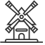 Windmill House Building Icon, windmill house,traditional architecture