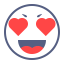 Adoring Emot Icon, adoring,heart eyes