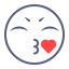 Blow Kiss Emot Icon, blow kiss,heart