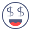 Money - minded Emot Icon, money - minded,dollar signs