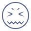 Scared Emot Icon, scared,closed eyes