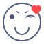 Winking Emot Icon, wink,heart