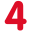 Red Number 4 Icon, digit,number 4,red