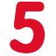 Red Number 5 Icon, digit,number 5,red