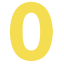 Yellow Number 0 Icon, number 0,yellow,digit