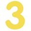 Yellow Number 3 Icon, number 3,yellow,digit