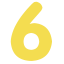 Yellow Number 6 Icon, number 6,yellow,digit