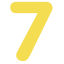 Yellow Number 7 Icon, number 7,yellow,digit