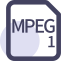 MPEG1 File Extension Icon, MPEG-1,MPEG1,video