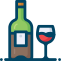 Wine Bottle and Glass Icon, alcohol,drink,wine