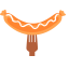 Sausage on Fork Icon, sausage,food