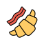 Croissant with Bacon Icon, croissant,bacon,breakfast