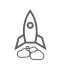 Rocket with Clouds Icon, clouds,rocket,space