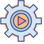 Automation Icon, automation,gear,play