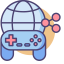Gameplay Sharing Icon, controller,gameplay sharing,globe