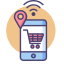Smart Retail Icon, phone,shopping cart,smart retail