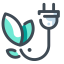 Power Plug with Leaf Icon, electricity,power plug,sustainable energy