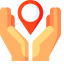 Hands Holding Location Pin Icon, hands,pin,location