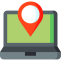 Laptop Location Pin Icon, laptop,location,pin