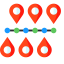 Route Locations Icon, route,pin,location
