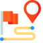 Route with Flag and Pin Icon, route,flag,pin