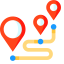 Route with Multiple Pins Icon, location,pin,route