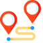 Route with Two Pins Icon, route,pin,location