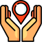 Hands Location Icon, hands,location,pin