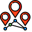 Linked Locations Icon, linked,location,pin
