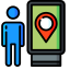 You Are Here Icon, person,smartphone,you are here