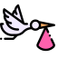 Stork with Baby Icon, baby,stork