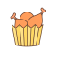 Chicken Leg Icon, chicken leg,food