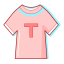 Pink T - Shirt with Blue Trim Icon, T - shirt,pink T - shirt,spring top