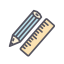 Pencil and Ruler Icon, pencil,ruler,measuring