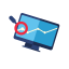 Blue Computer with Graph Icon, computer,work