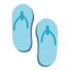 Blue Slippers Icon, slippers,footwear