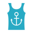 Blue Tank Top with Anchor Icon, tank top,clothing