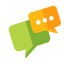 Green and Orange Chat Bubbles Icon, chat,messages