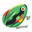 Green and Red Bouncing Frog Icon, bouncing frog,toy