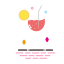 Pink and Yellow Wine Glass Icon, drinks,wine glass